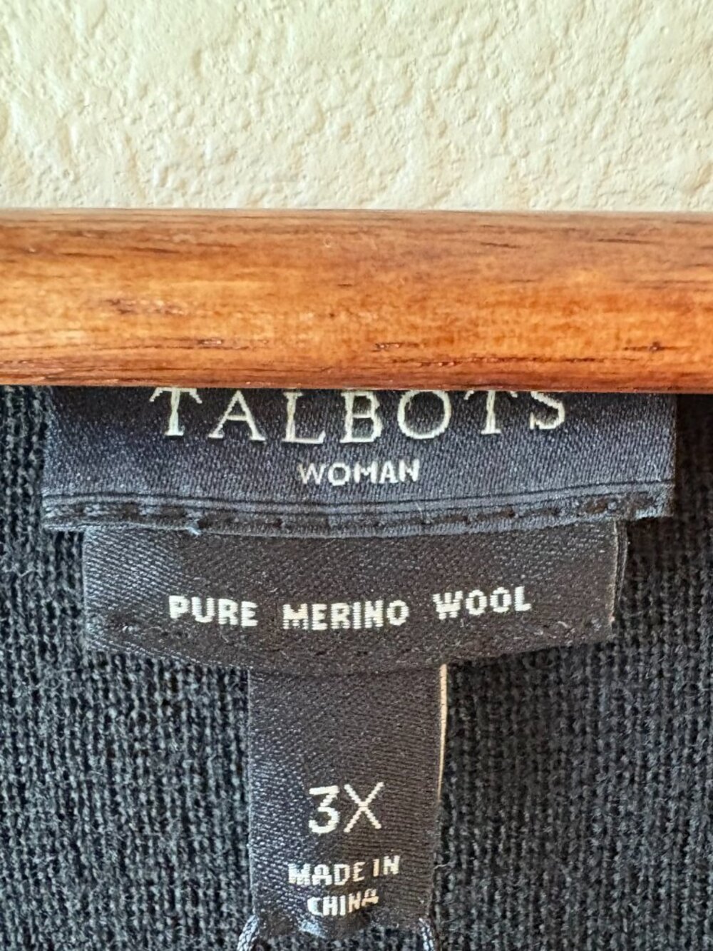 NWT Talbots Pure Merino Wool V Neck Sweater Dress Long Sleeves Black Size 3X - Picture 8 of 11